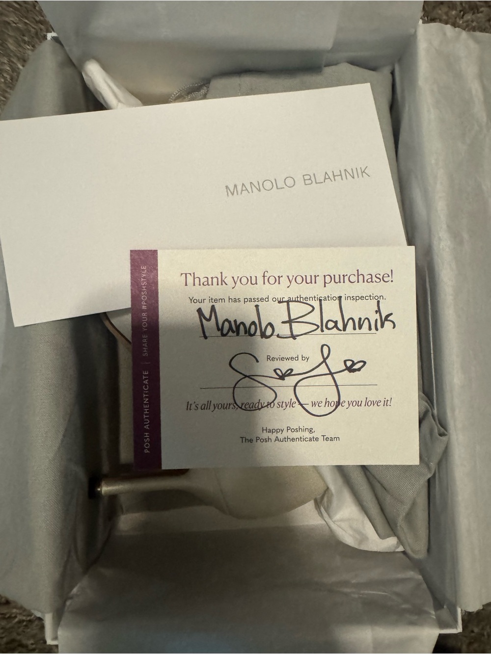Manolo Blahnik White Pointed Toe Crystal-Embellished Pumps - Picture 6 of 6